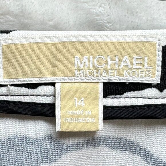Michael Kors Black & White Zebra Print Flared Mini Skirt Size 14 - Picture 5 of 6